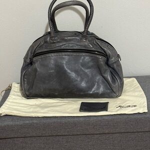 JAS MB Leather Gray Leather Shoulder Bag